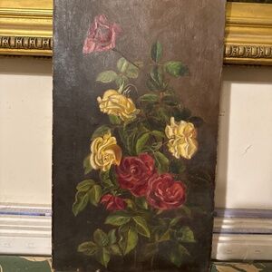 Roses antique oil painting